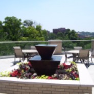 The fountain on our garden terrace is a lovely centerpiece to the space.